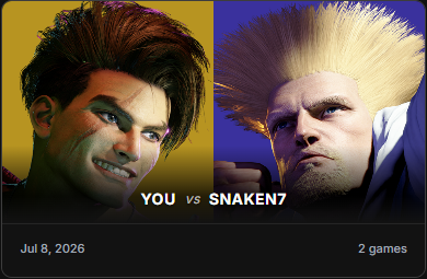 FighterCenter replay card showing Luke against Guile